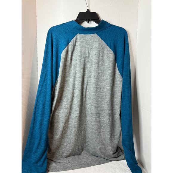 Original Penguin Mens Long Sleeve 1/4 Zip Pullover Shirt Heather Gray Blue XXL - Picture 2 of 3